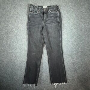 Wrangler Retro High Rise Boot Jeans Black Wash Denim CUT HEM 28x27 TAG 28x34